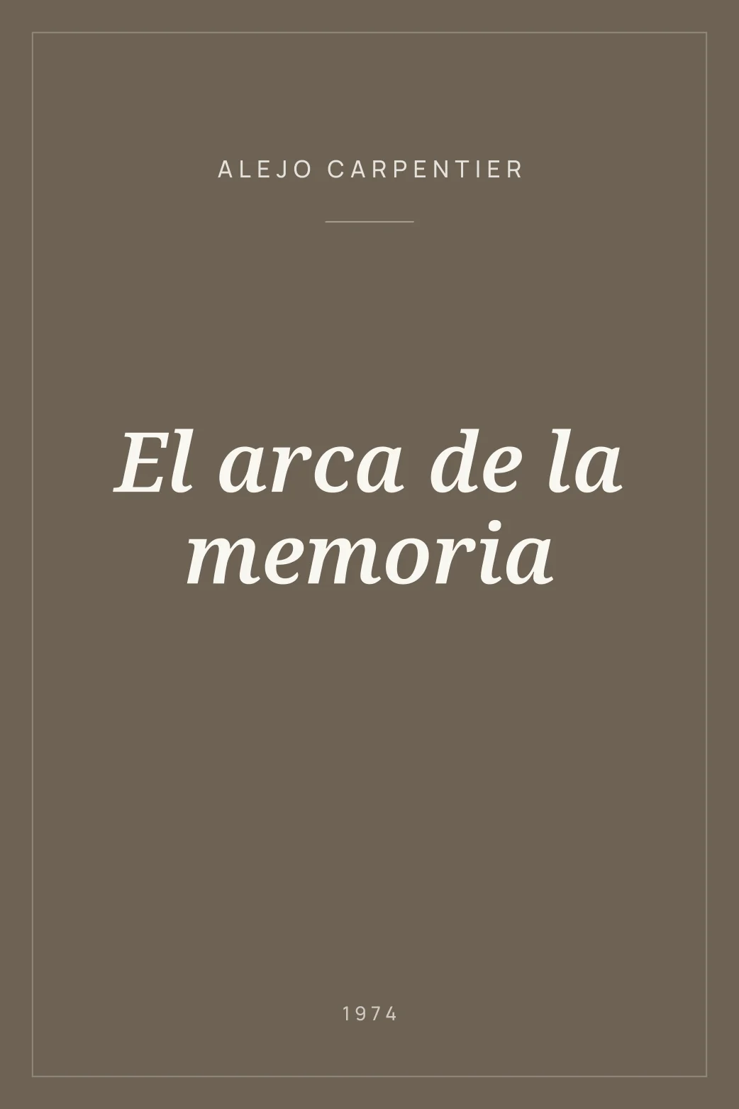 Portada de El arca de la memoria
