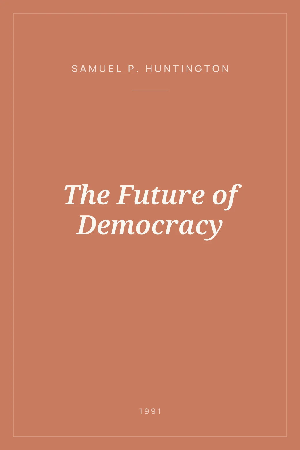 Portada de The Future of Democracy