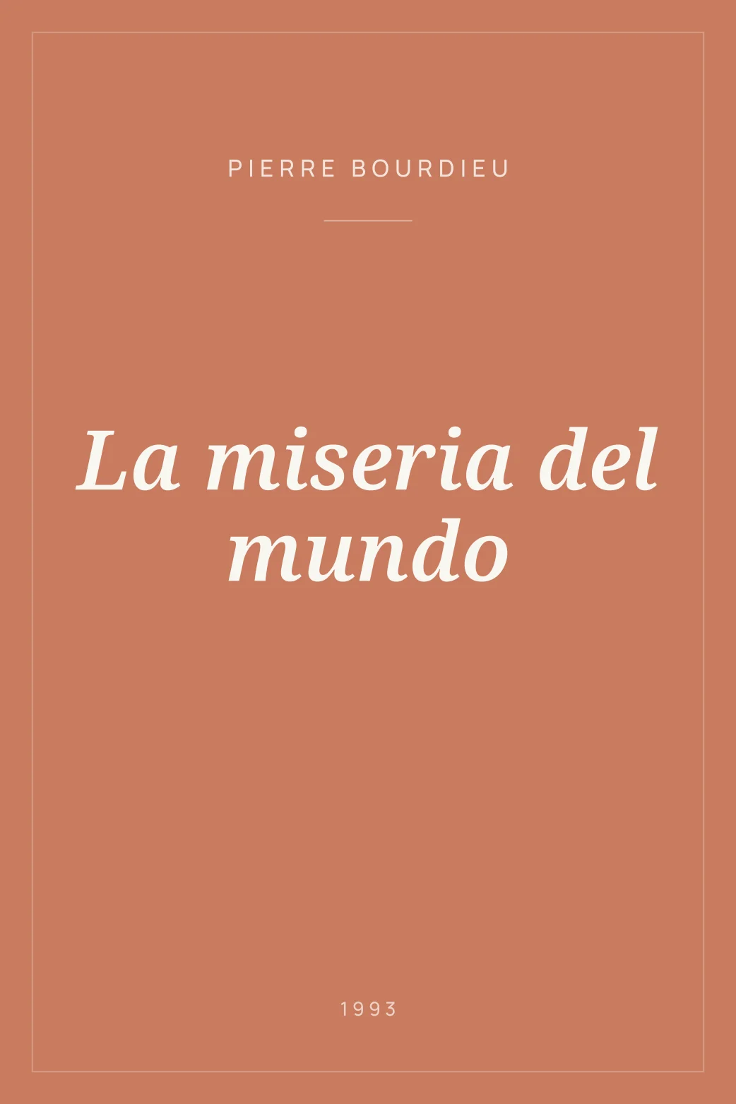 Portada de La miseria del mundo