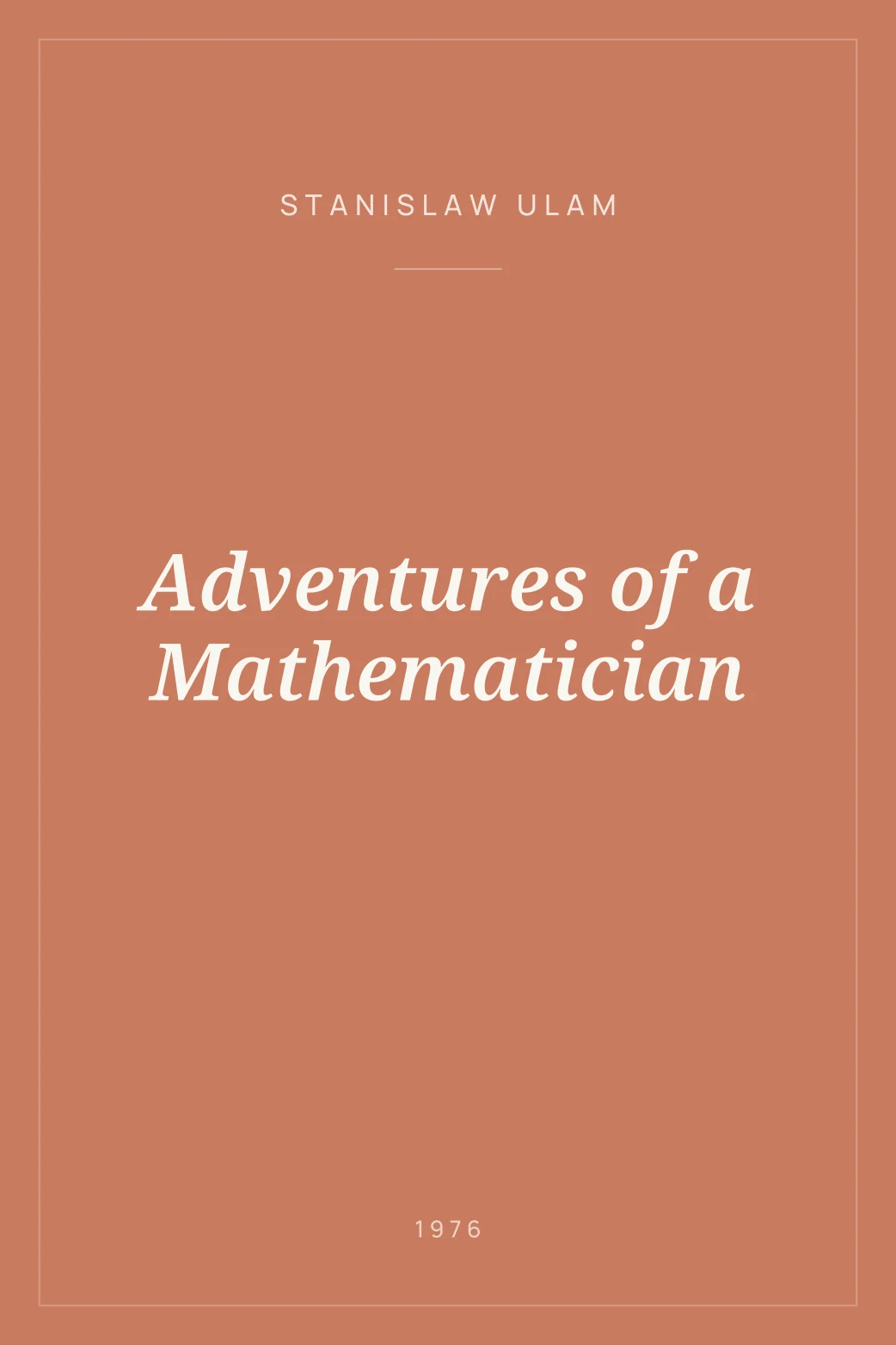 Portada de Adventures of a Mathematician