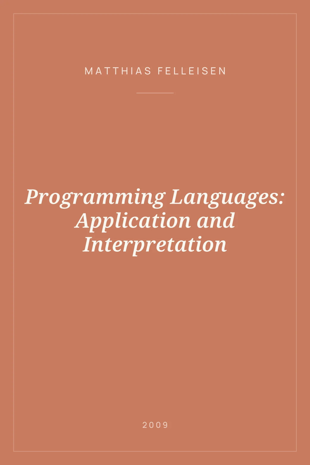 Portada de Programming Languages: Application and Interpretation