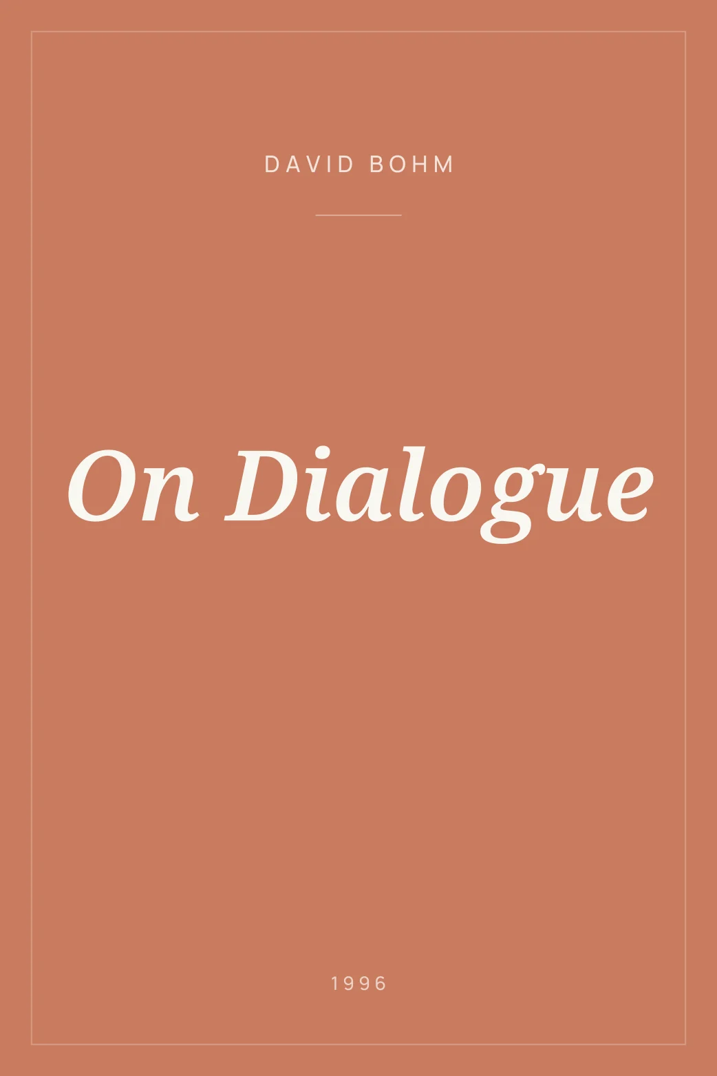 Portada de On Dialogue