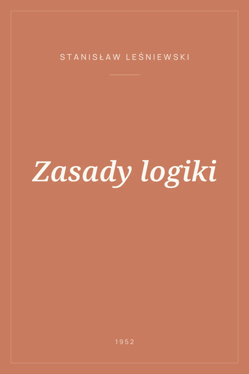 Portada de Zasady logiki