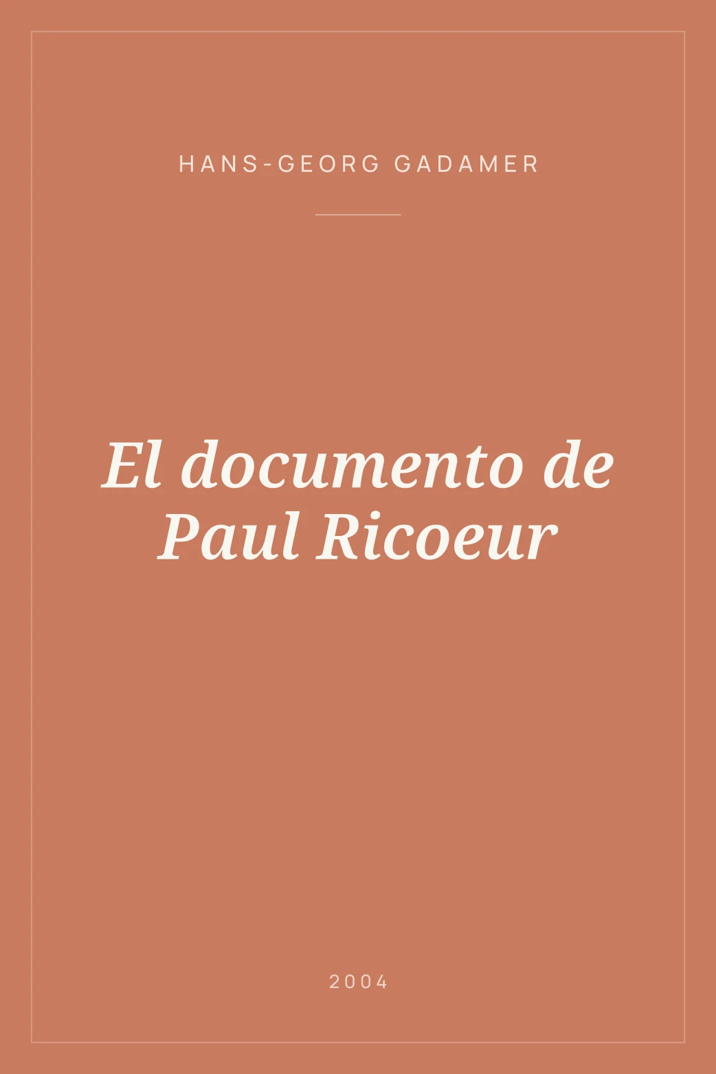 Portada de El documento de Paul Ricoeur