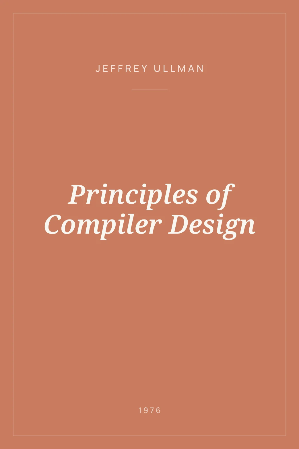 Portada de Principles of Compiler Design