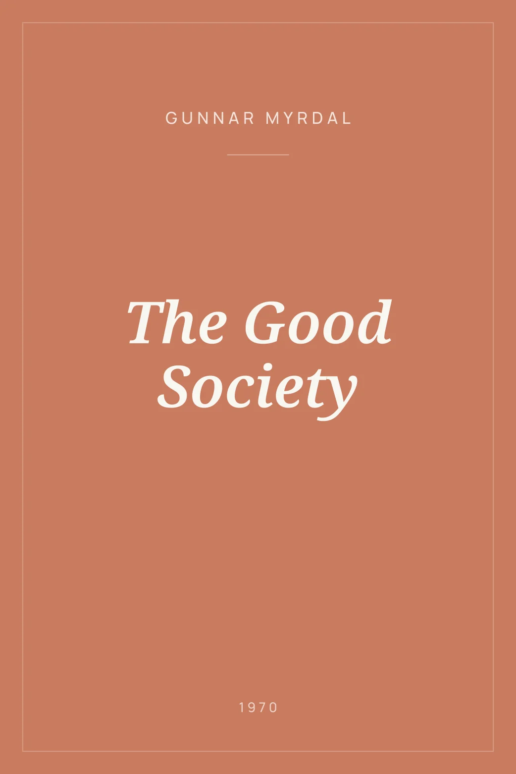 Portada de The Good Society