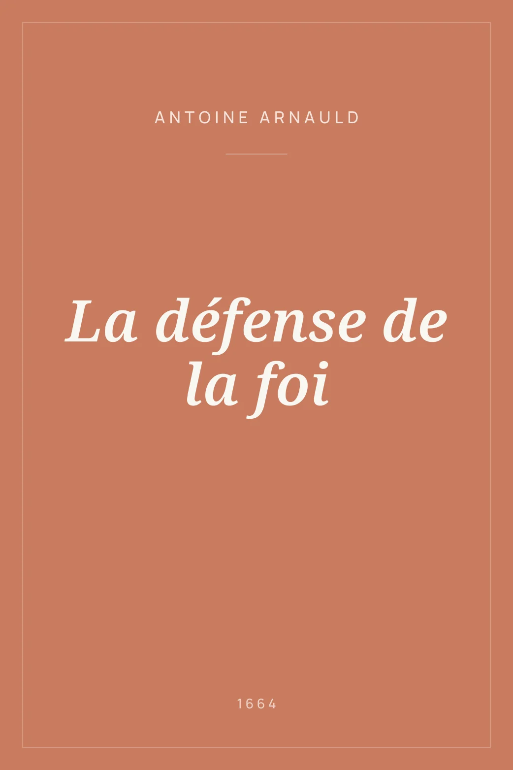 Portada de La défense de la foi