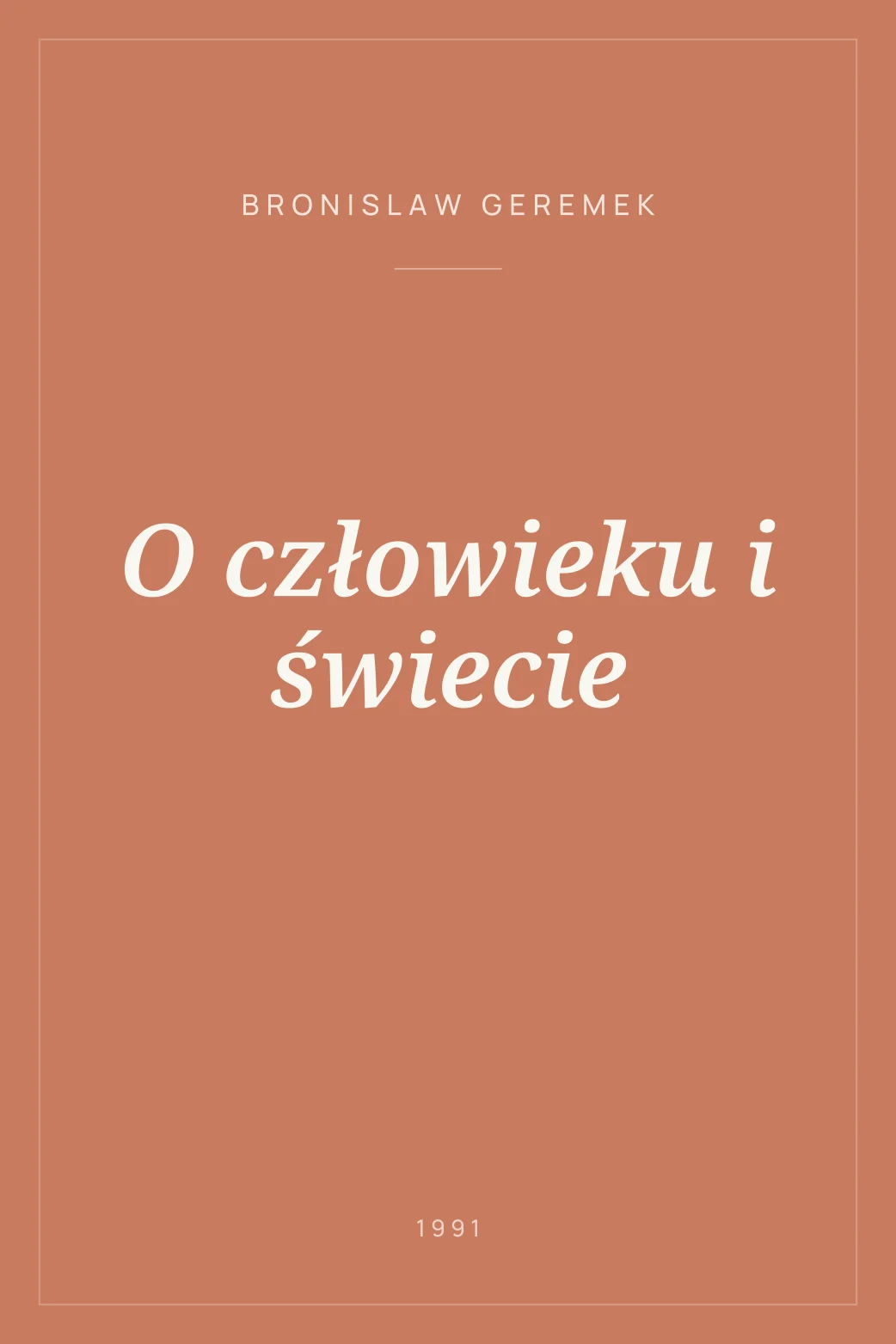 Portada de O człowieku i świecie
