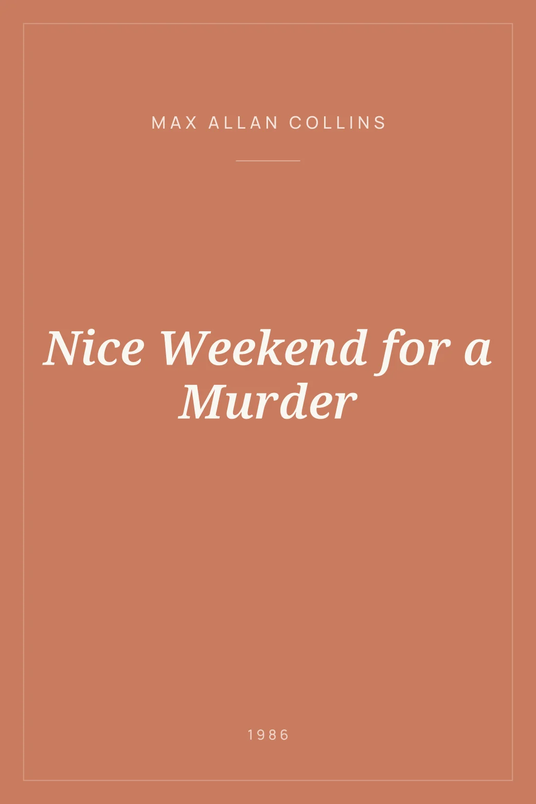 Portada de Nice Weekend for a Murder