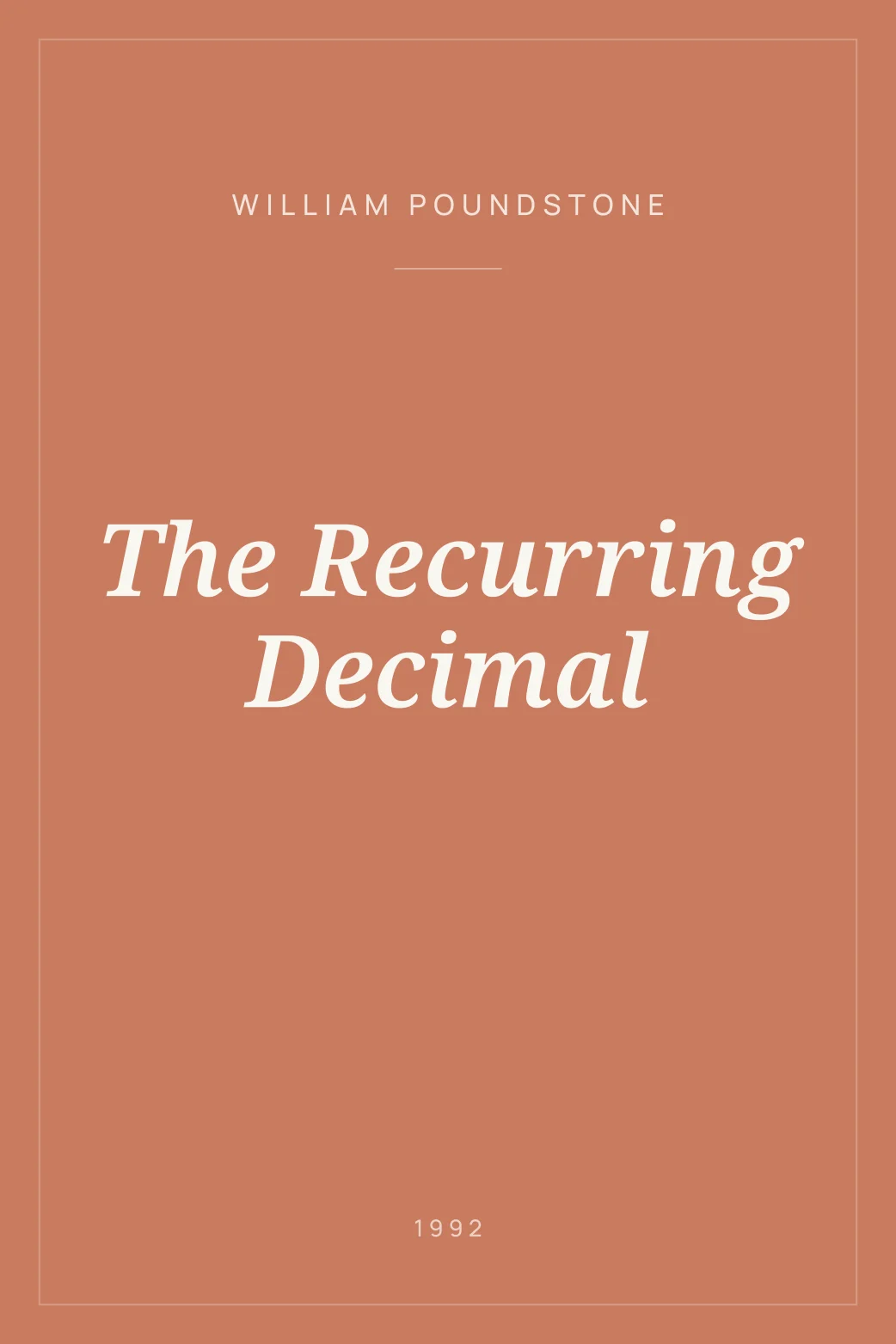 Portada de The Recurring Decimal