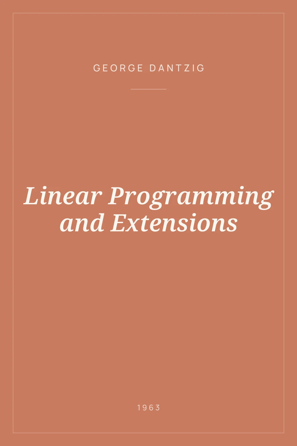 Portada de Linear Programming and Extensions