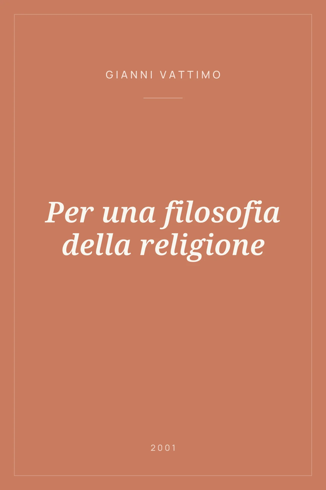 Portada de Per una filosofia della religione