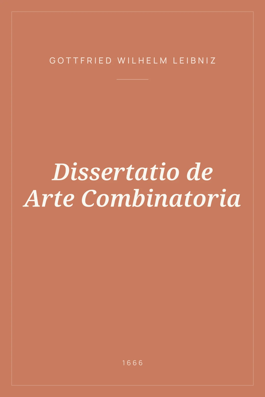 Portada de Dissertatio de Arte Combinatoria