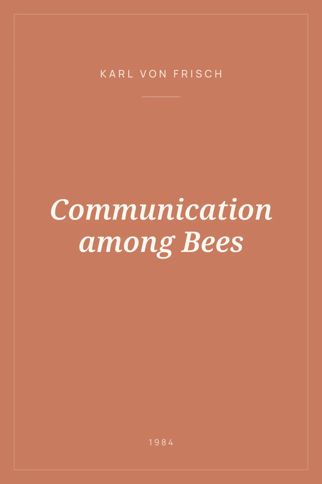 Portada de Communication among Bees