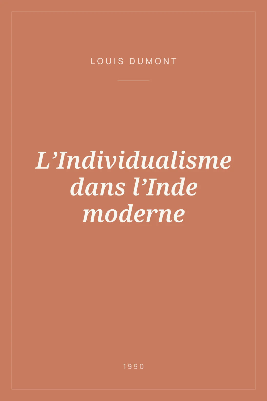 Portada de L’Individualisme dans l’Inde moderne