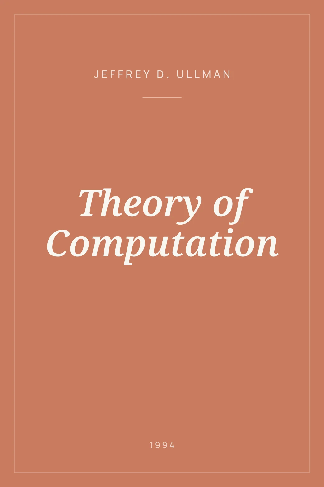 Portada de Theory of Computation