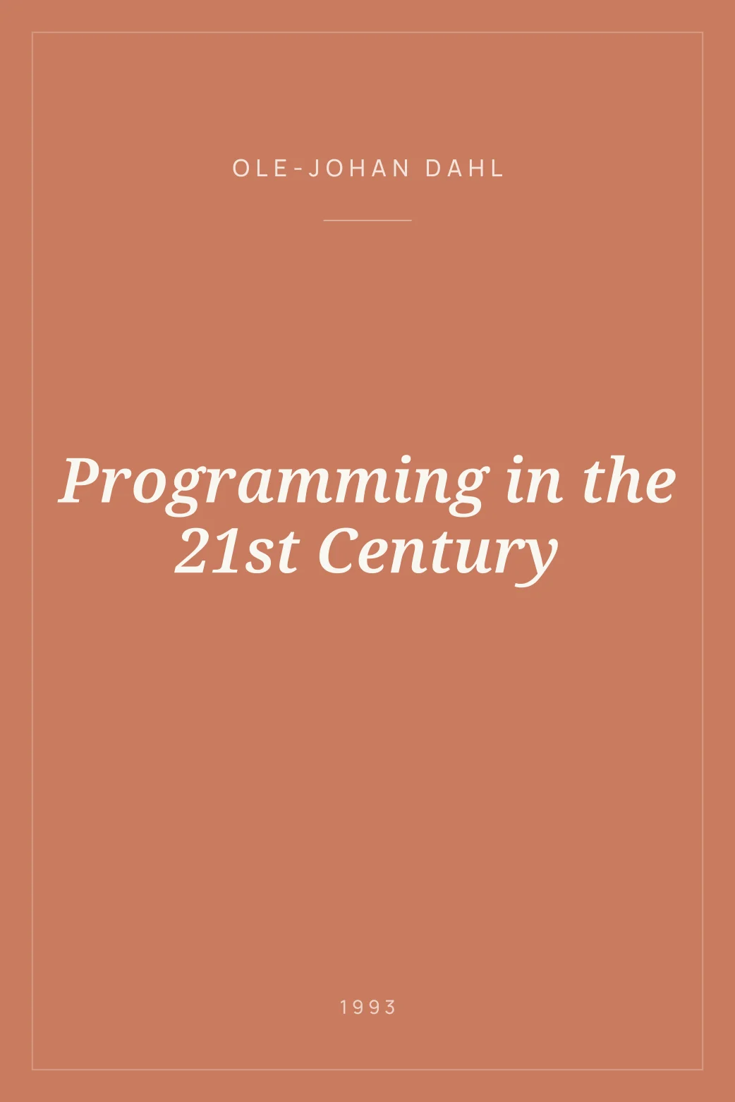 Portada de Programming in the 21st Century