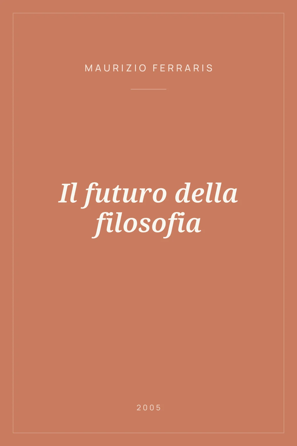 Portada de Il futuro della filosofia