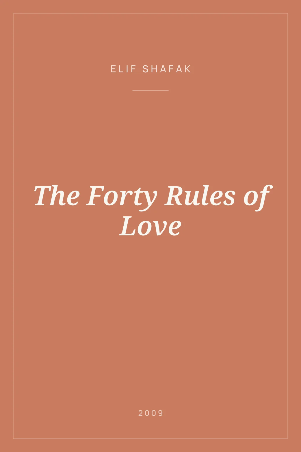 Portada de The Forty Rules of Love