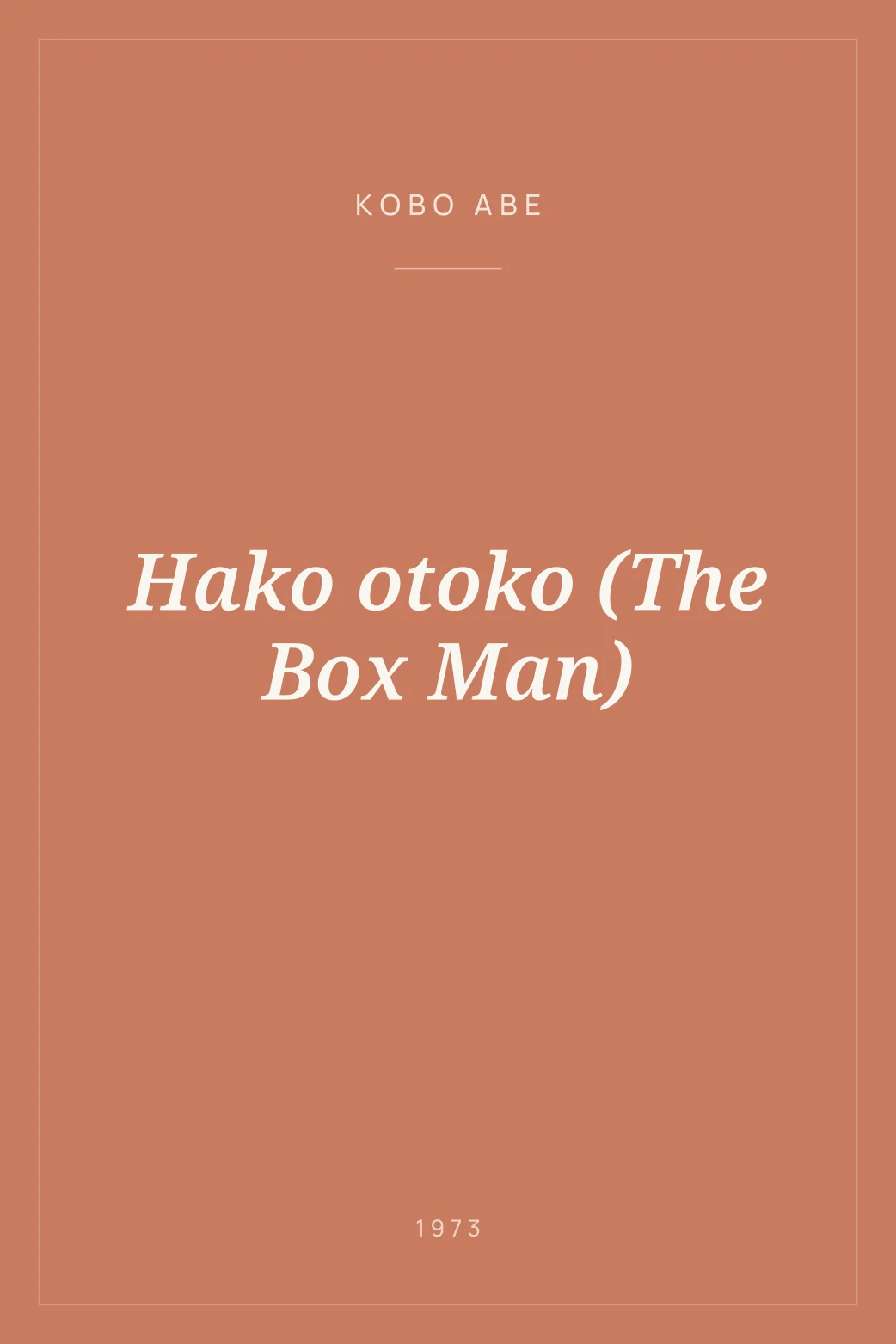 Portada de Hako otoko (The Box Man)