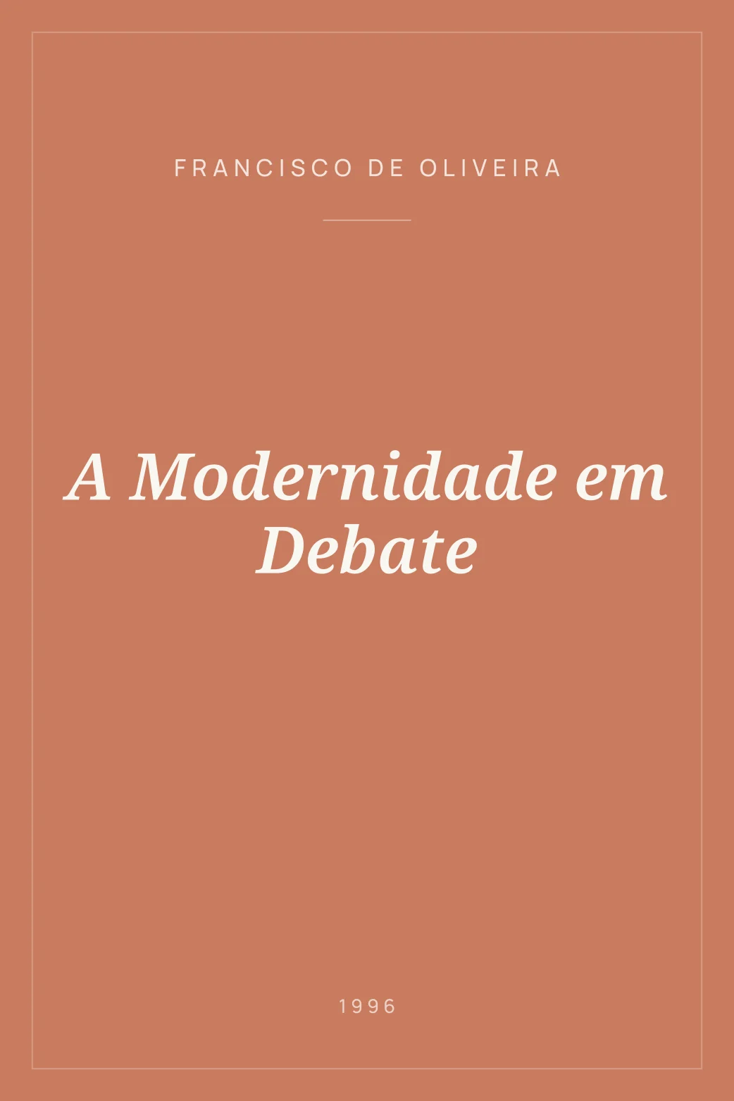 Portada de A Modernidade em Debate