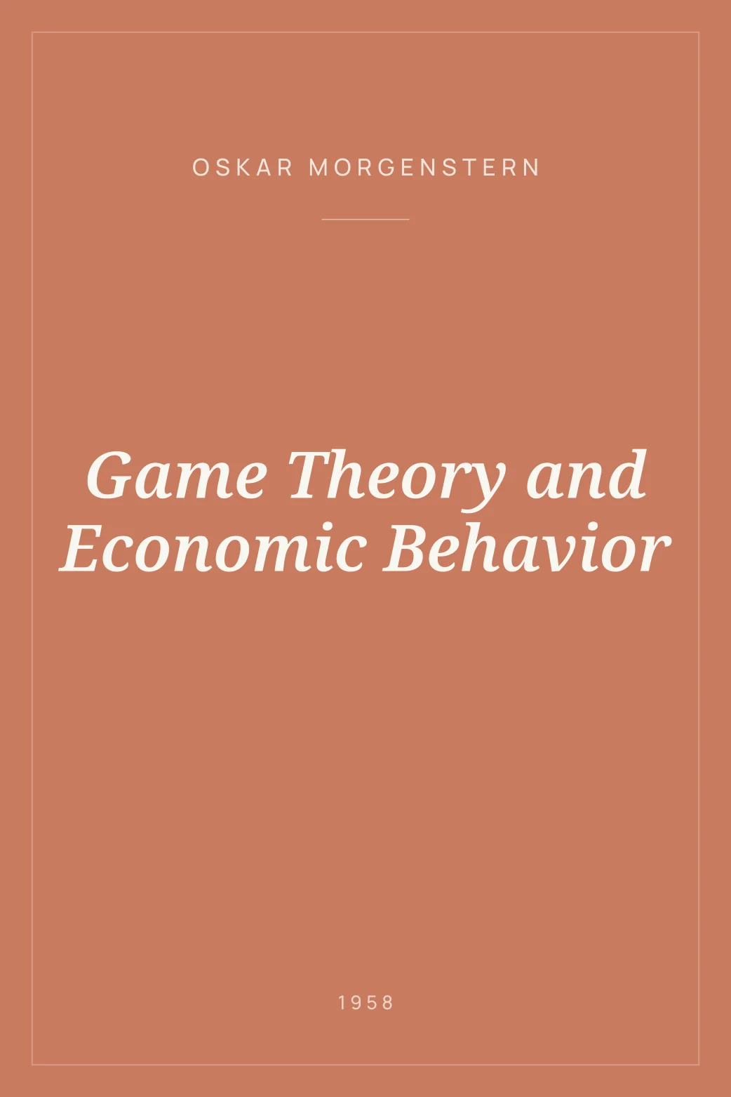Portada de Game Theory and Economic Behavior