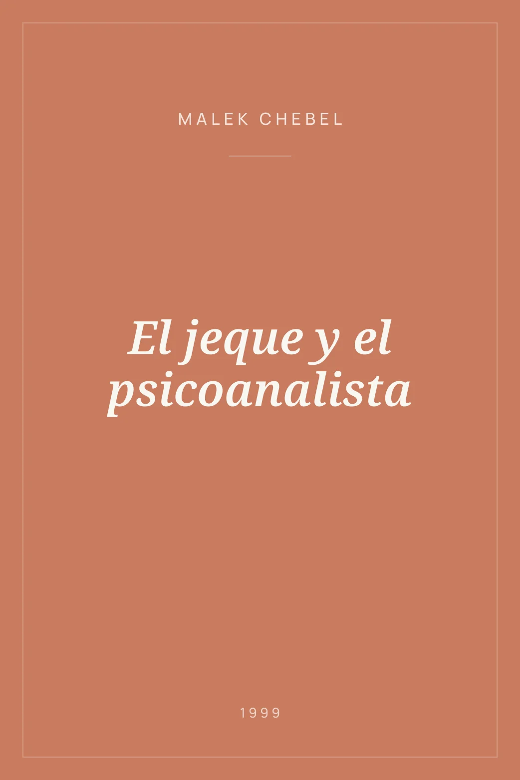 Portada de El jeque y el psicoanalista