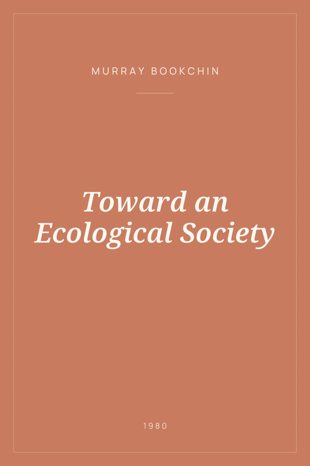 Portada de Toward an Ecological Society