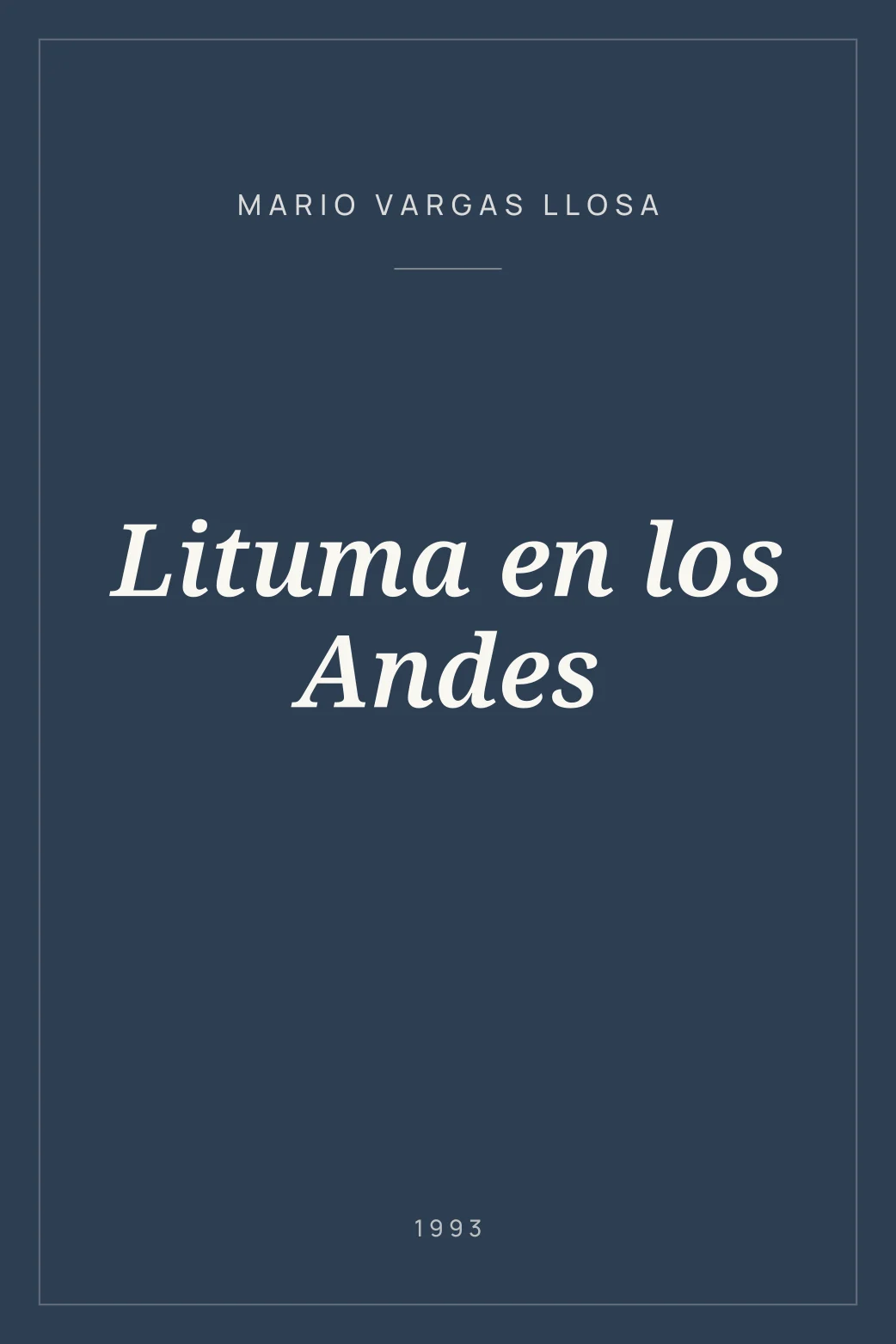 Portada de Lituma en los Andes
