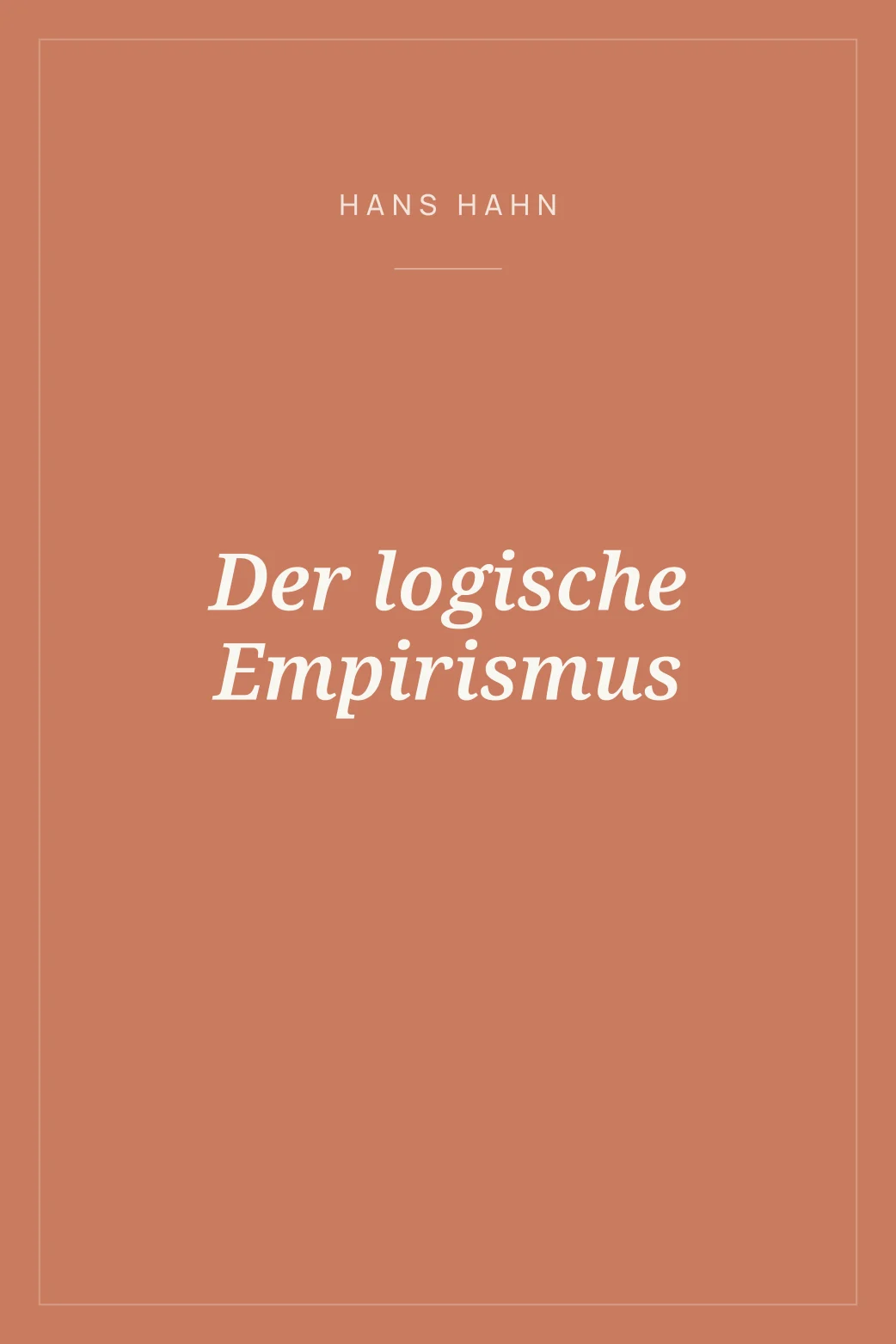 Portada de Der logische Empirismus