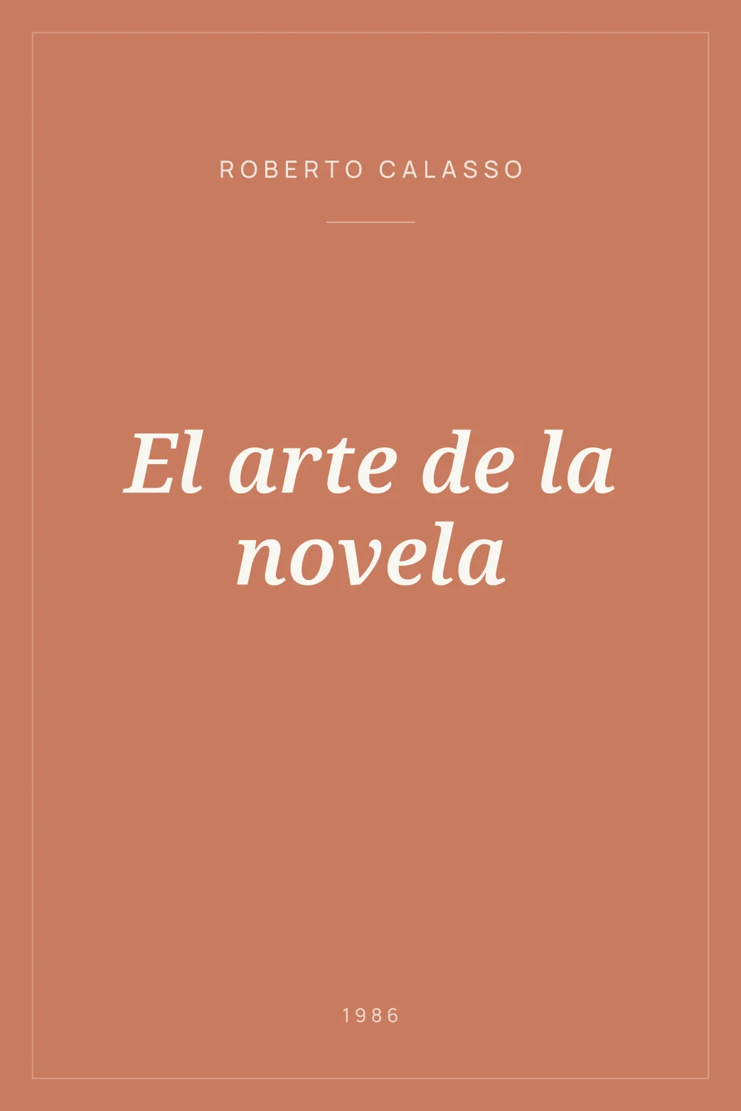 Portada de El arte de la novela