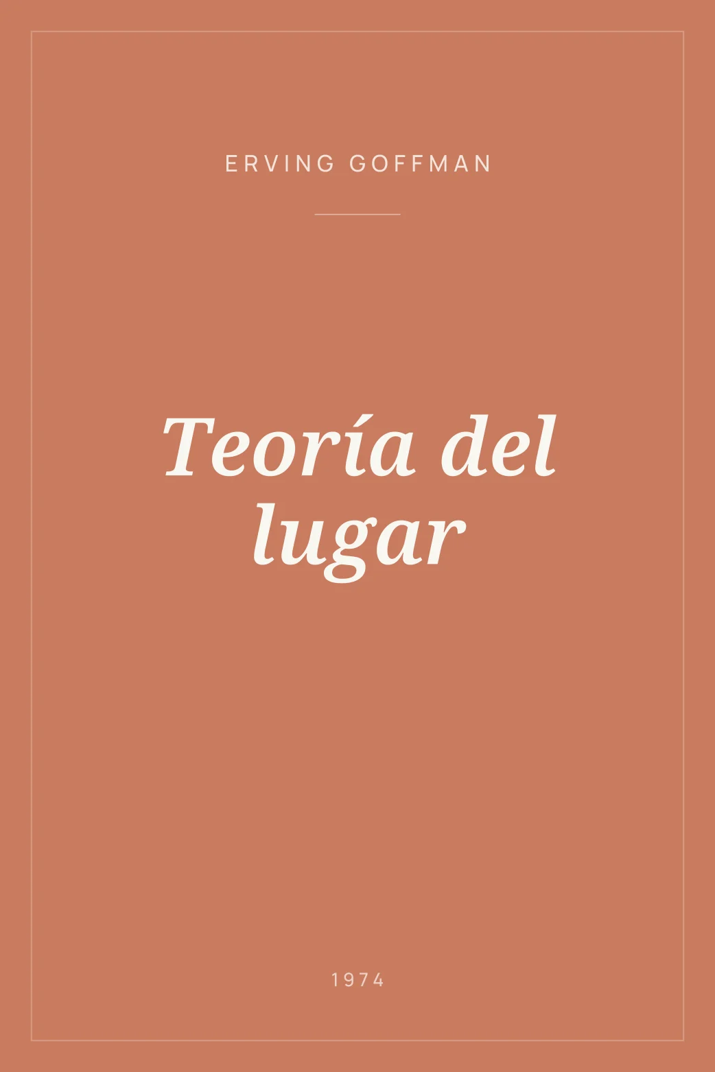 Portada de Teoría del lugar