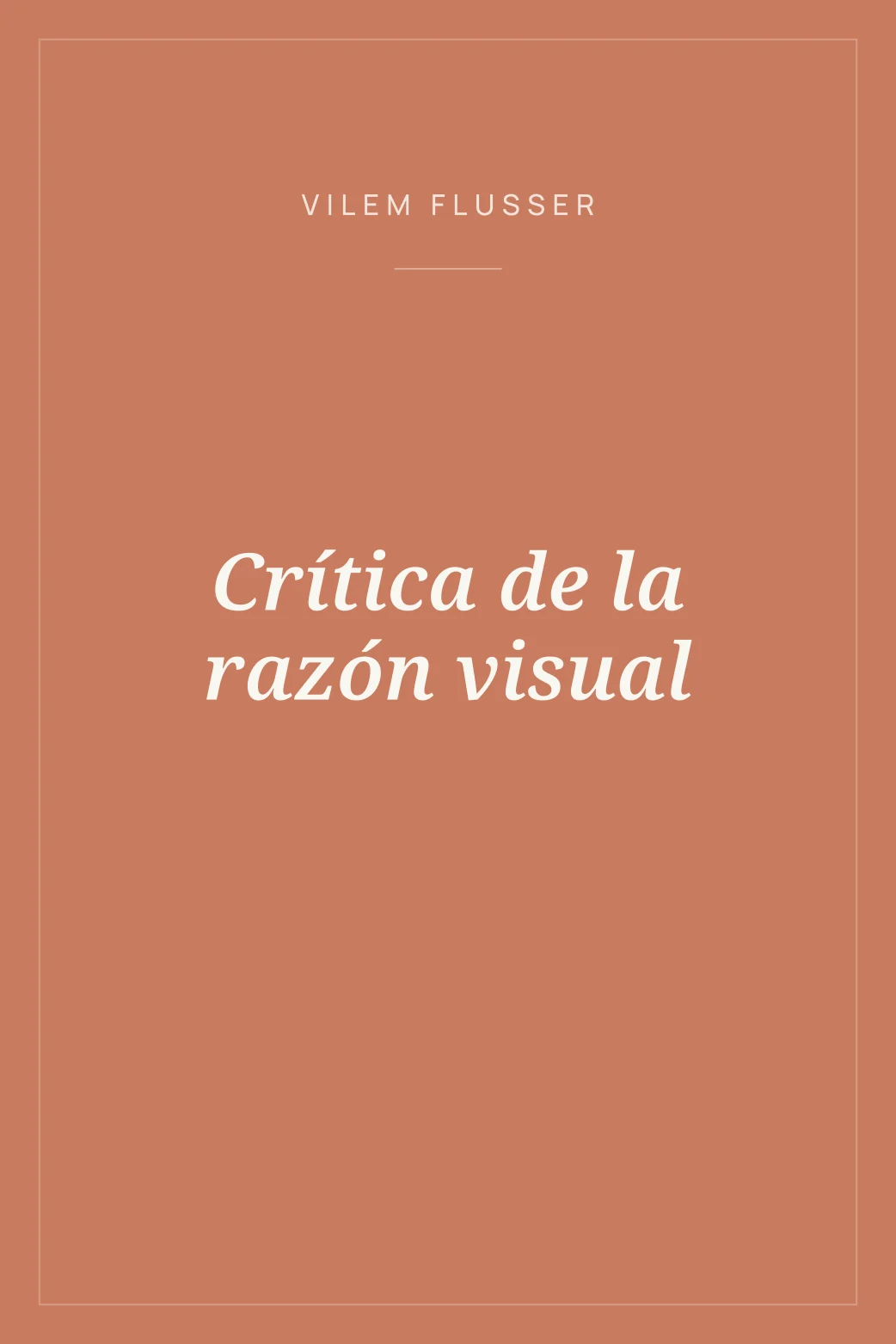 Portada de Crítica de la razón visual