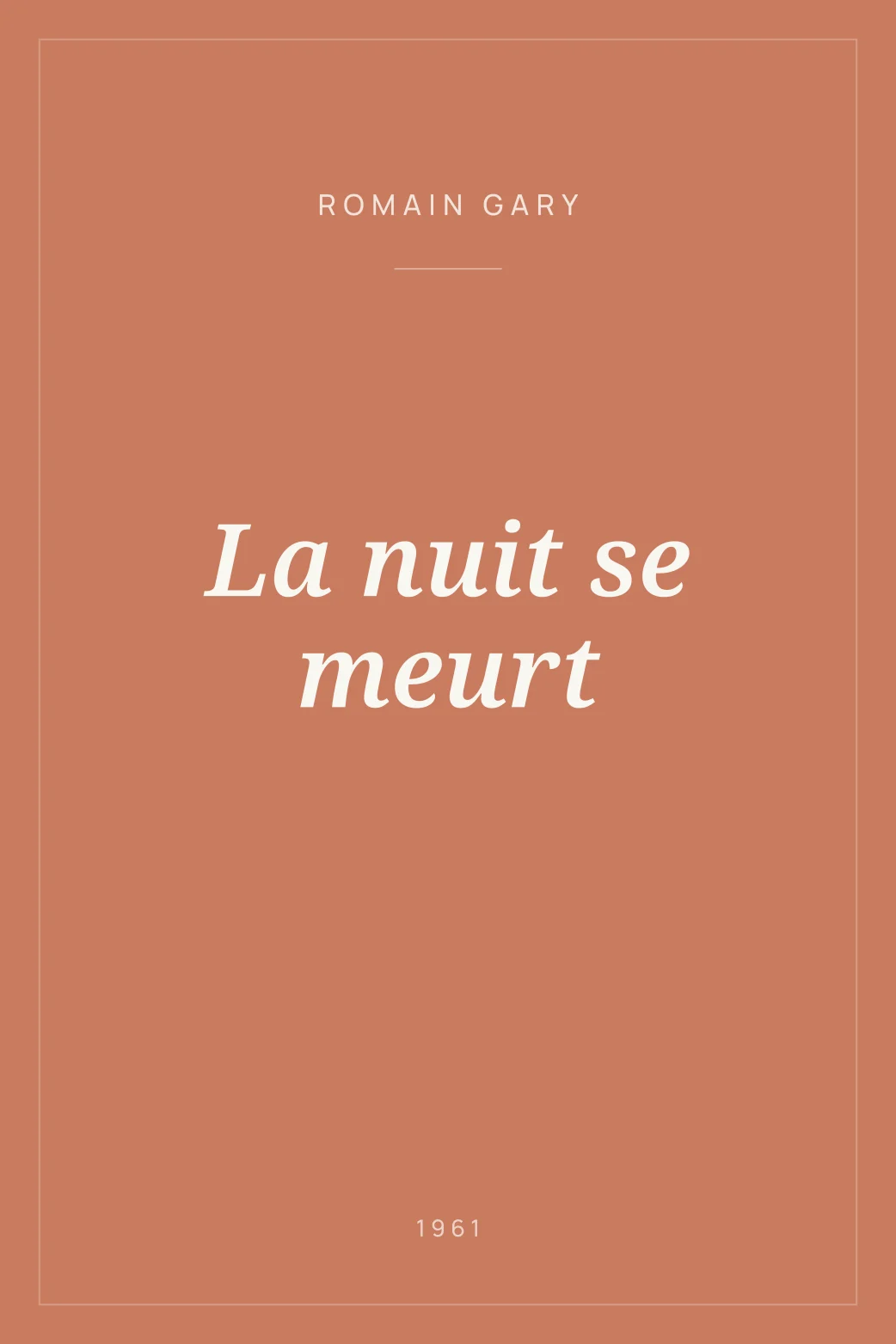 Portada de La nuit se meurt