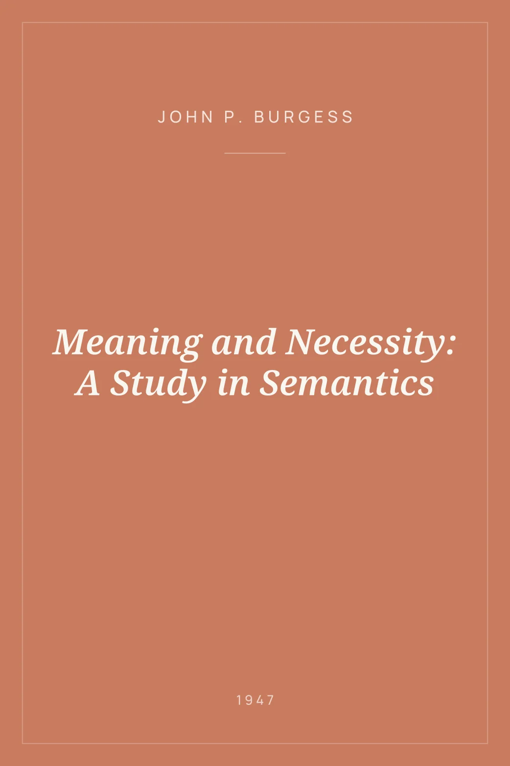 Portada de Meaning and Necessity: A Study in Semantics