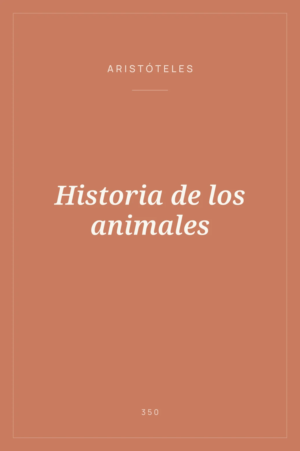 Portada de Historia de los animales
