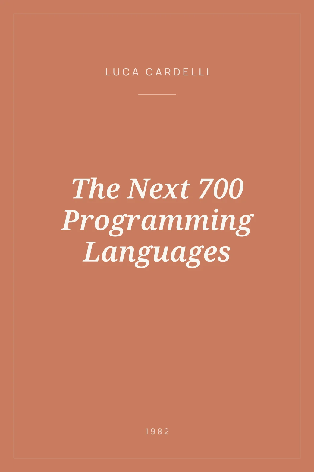 Portada de The Next 700 Programming Languages