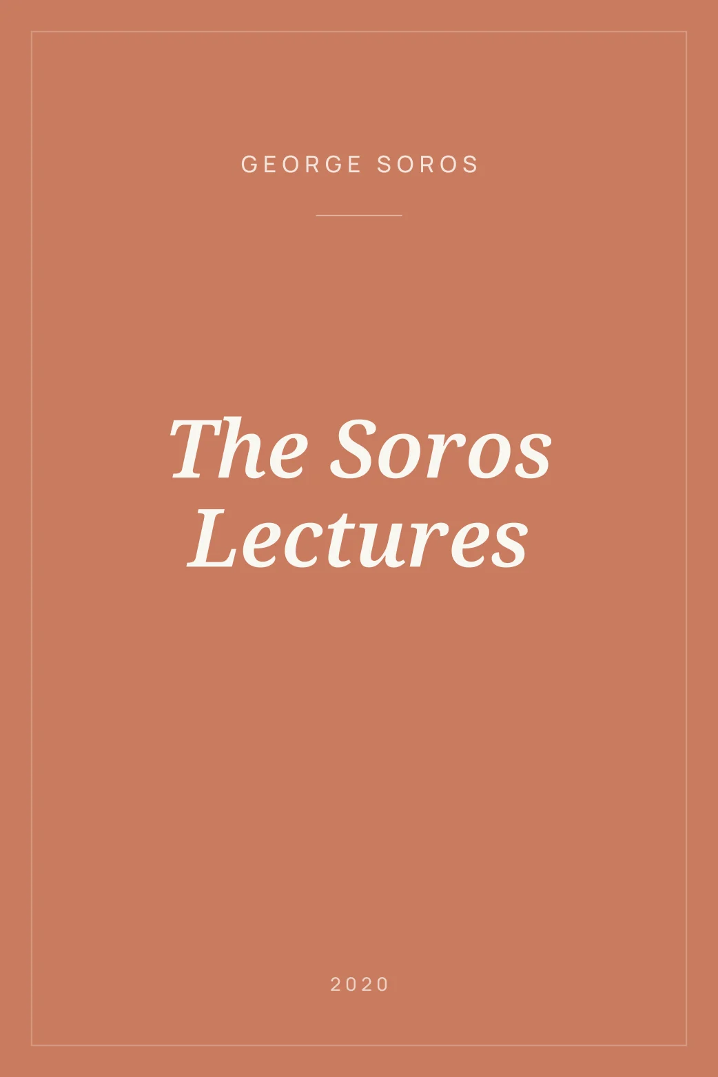 Portada de The Soros Lectures