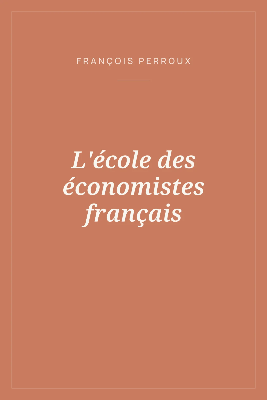 Portada de L'école des économistes français