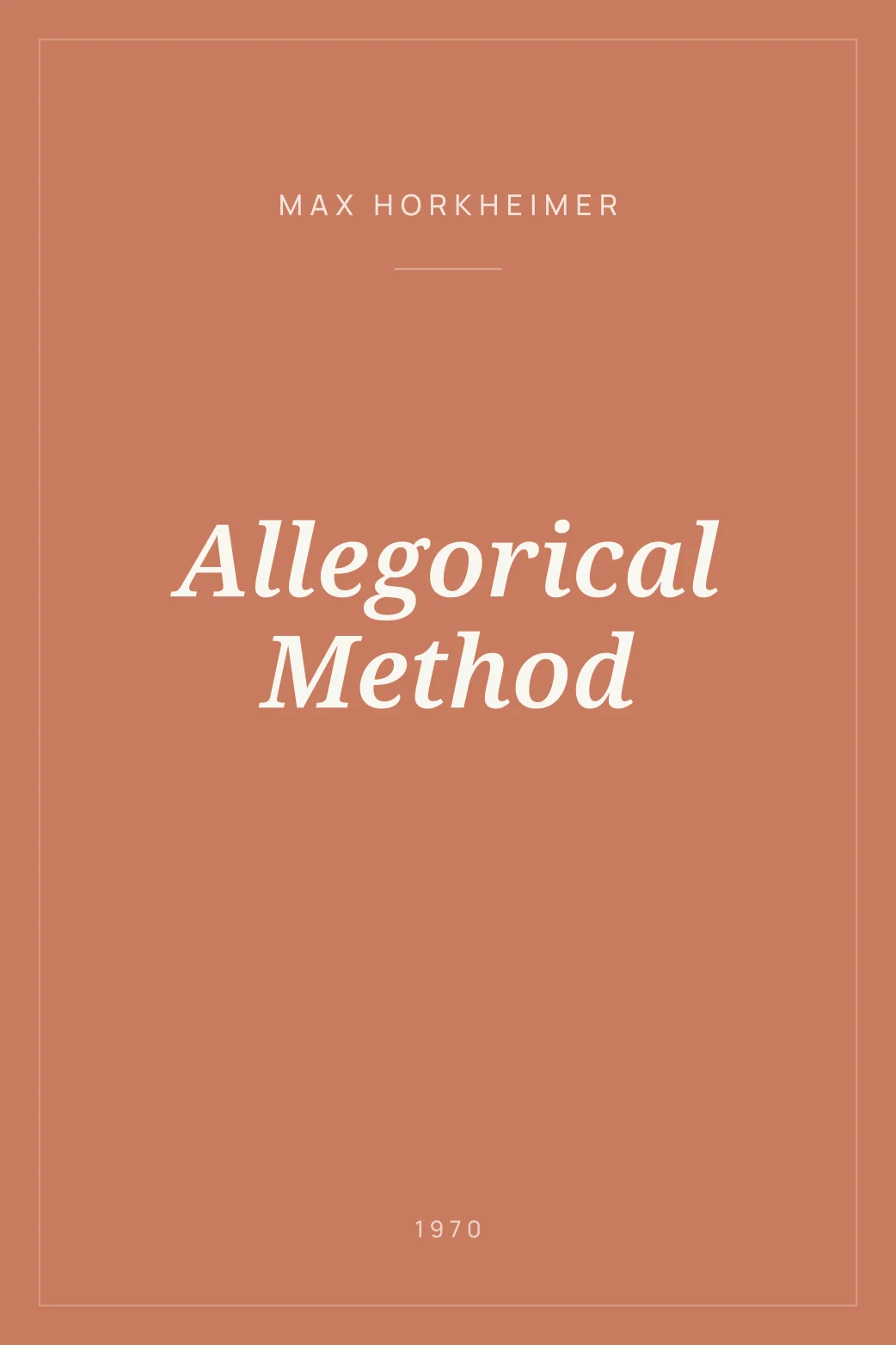 Portada de Allegorical Method