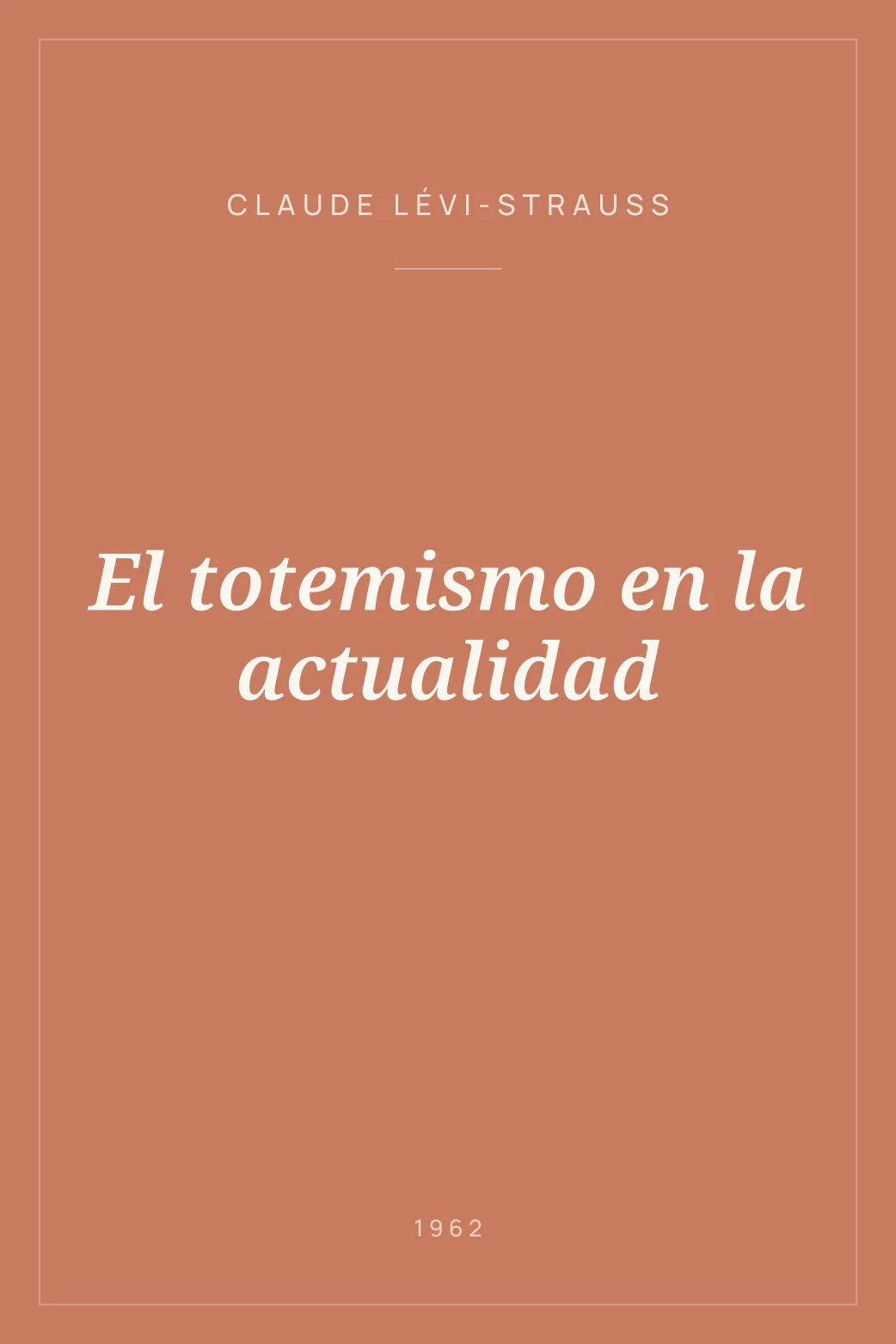 Portada de El totemismo en la actualidad