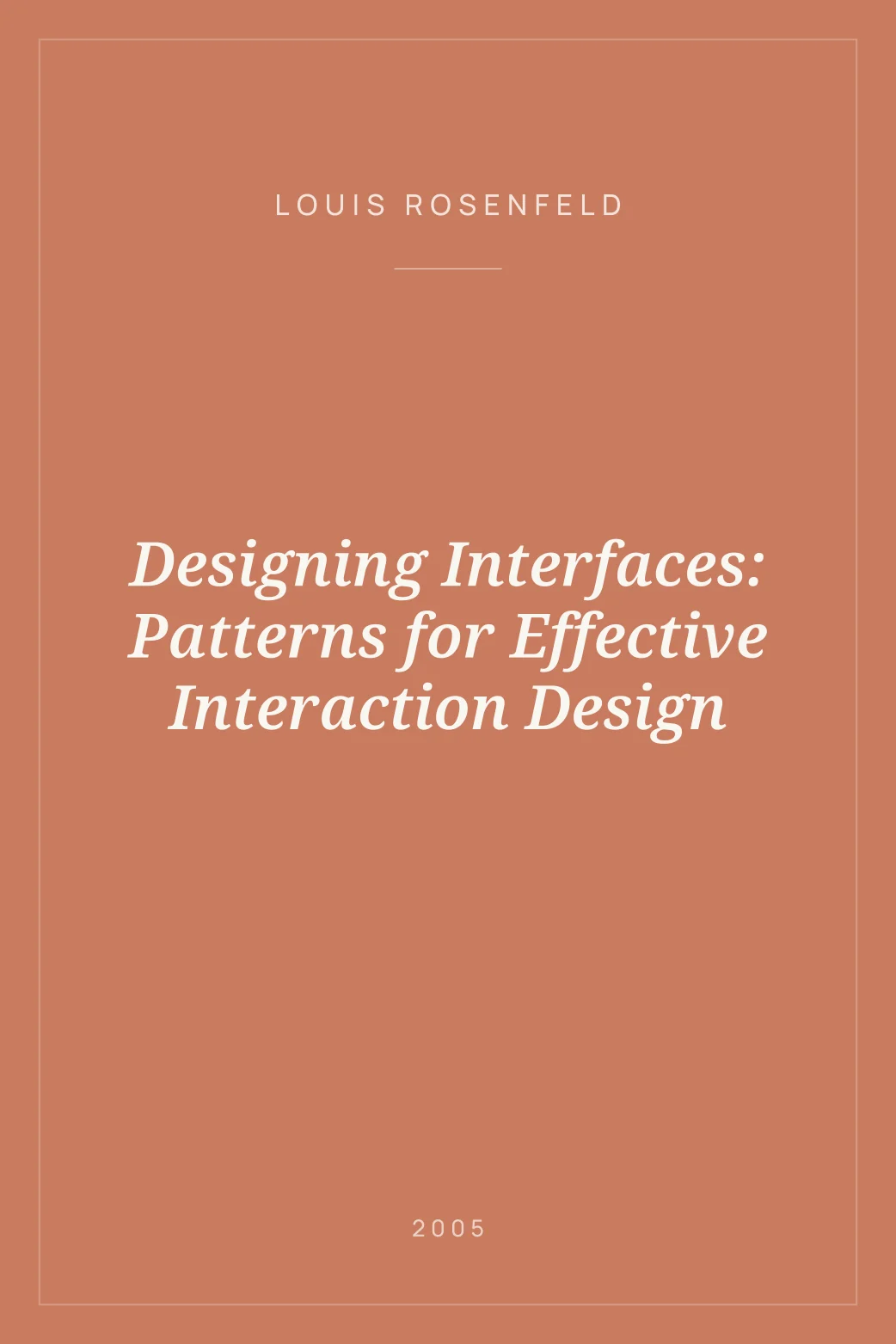 Portada de Designing Interfaces: Patterns for Effective Interaction Design