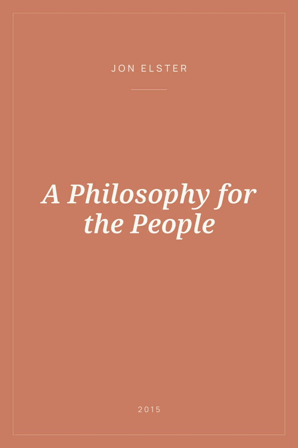 Portada de A Philosophy for the People