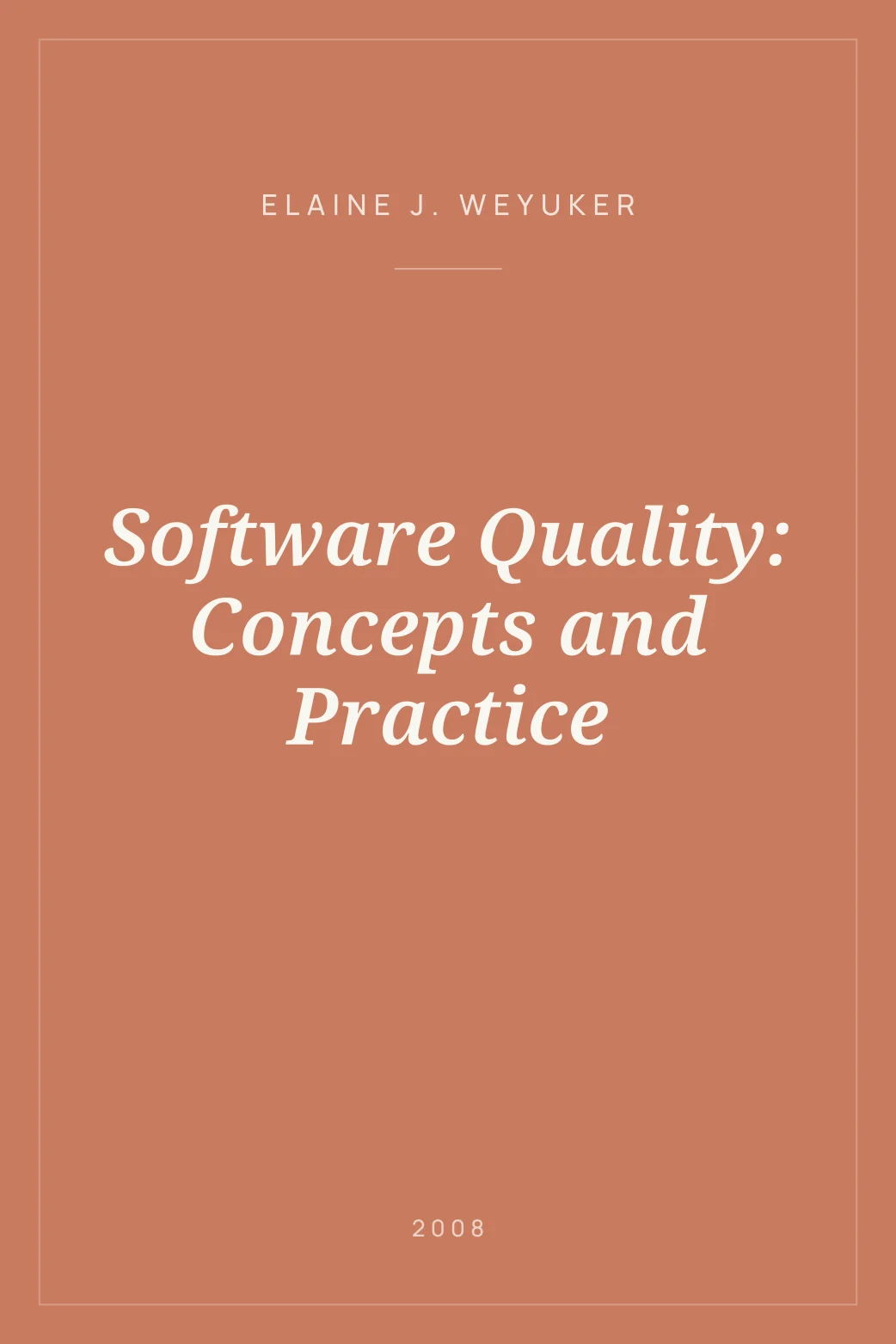 Portada de Software Quality: Concepts and Practice