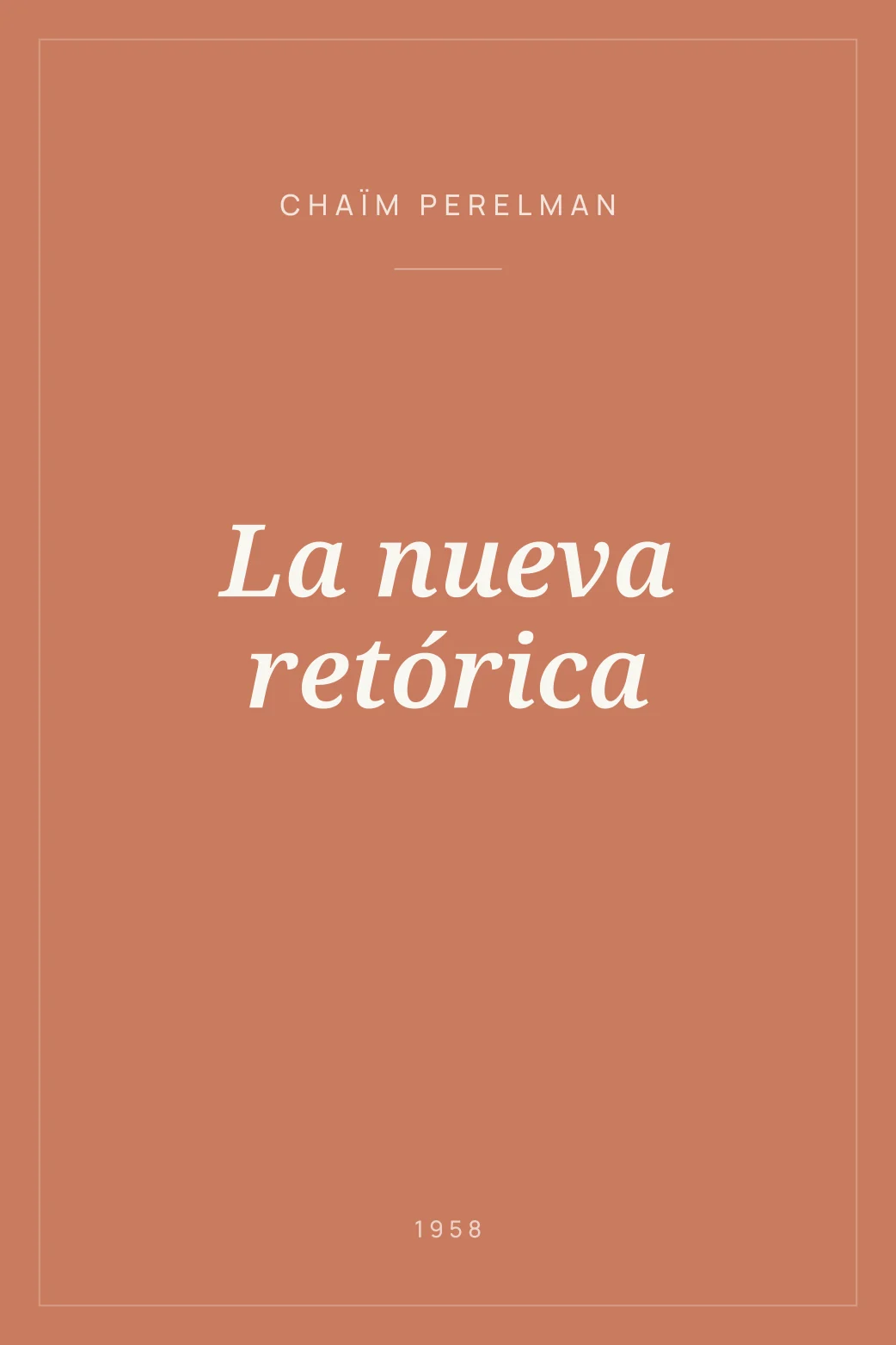 Portada de La nueva retórica