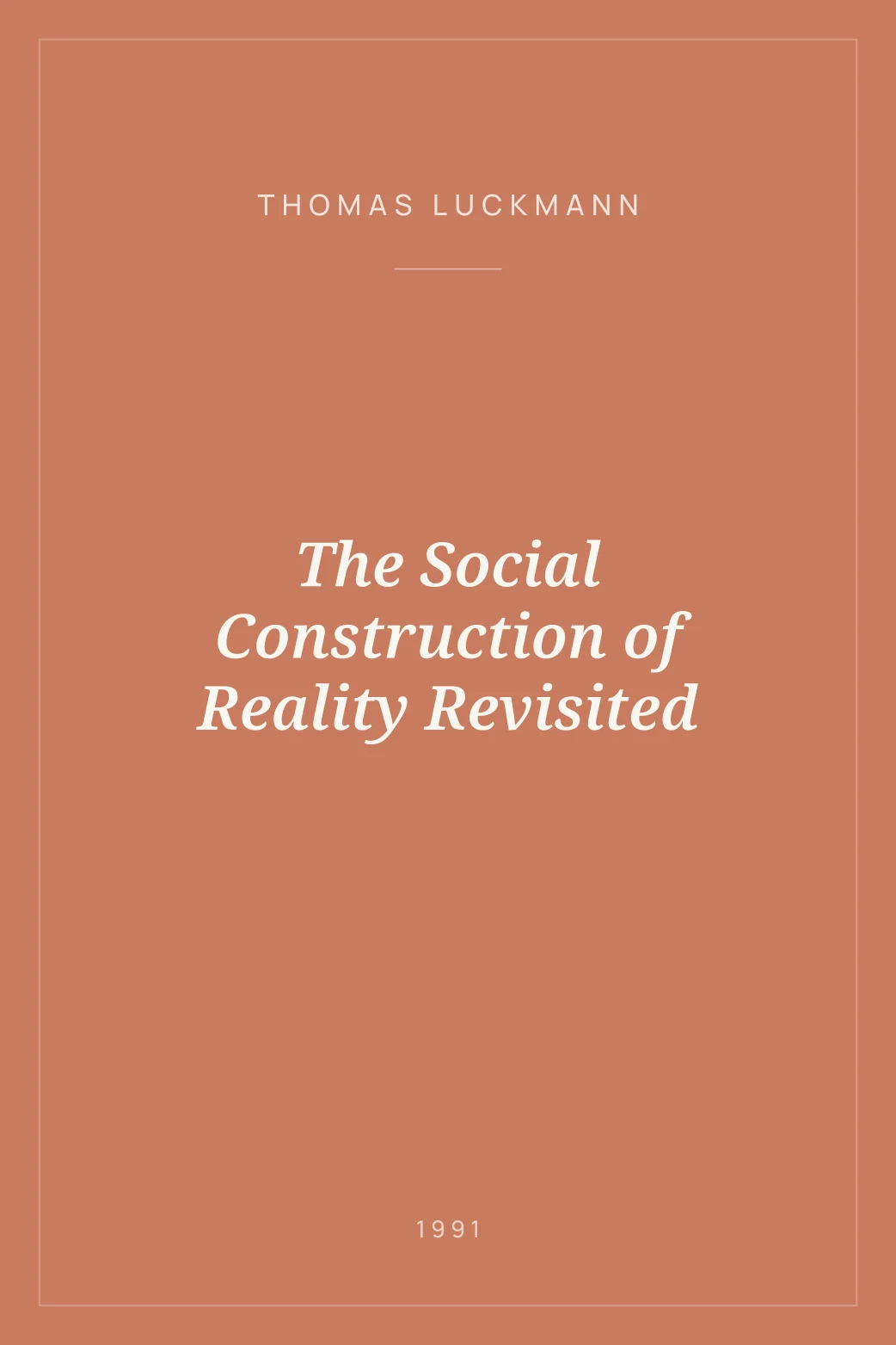 Portada de The Social Construction of Reality Revisited