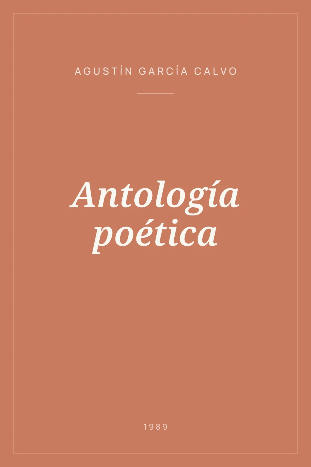 Portada de Antología poética