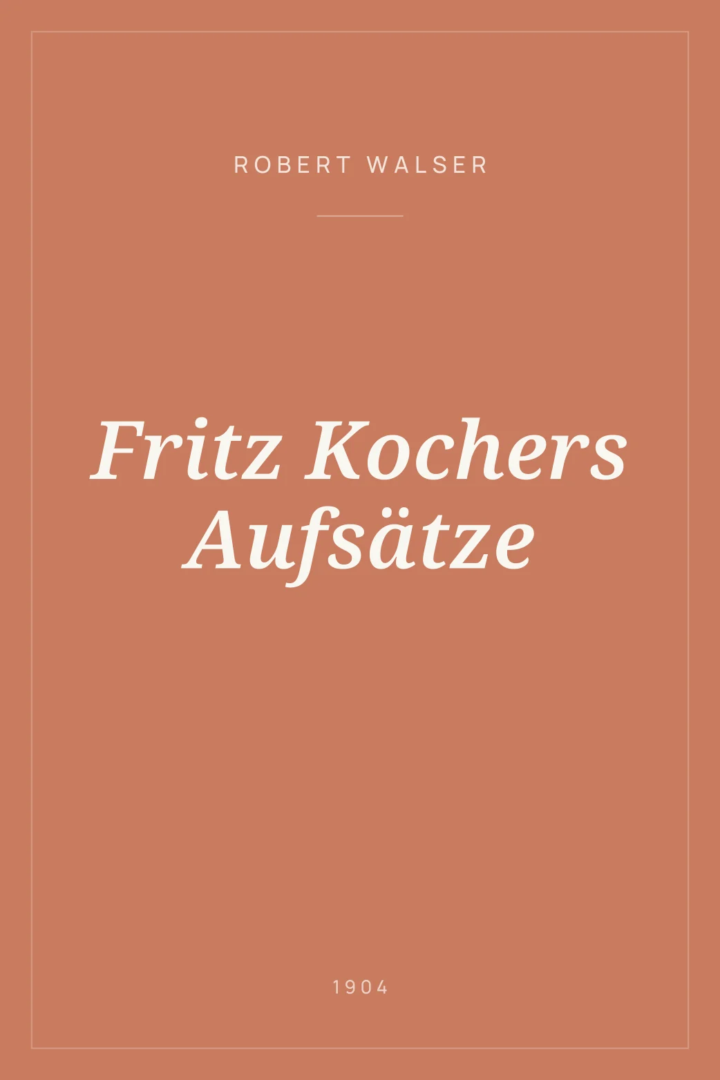 Portada de Fritz Kochers Aufsätze