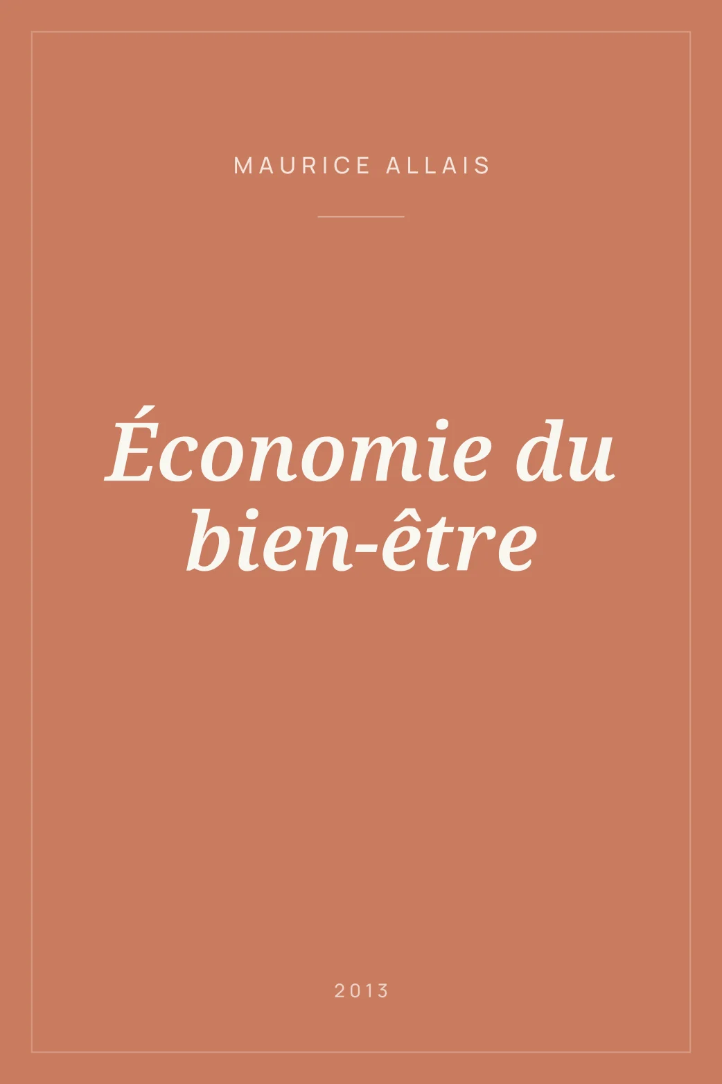 Portada de Économie du bien-être