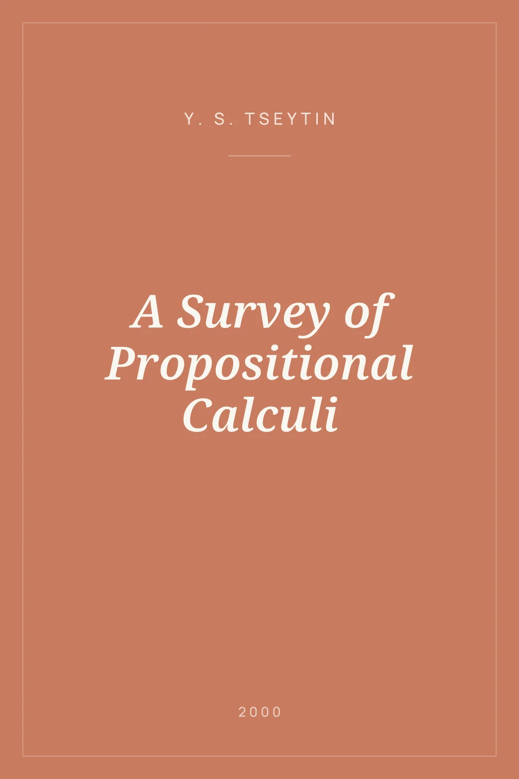 Portada de A Survey of Propositional Calculi